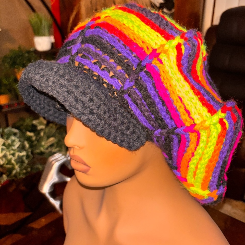 Multicolor Crochet AppleJack Hat